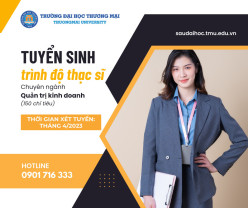 Tuyển sinh trình độ thạc sĩ Quản trị kinh doanh, đợt 1 tháng 4 năm 2023