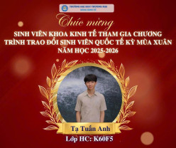 TRAO ĐỔI SINH VIÊN QUỐC TẾ KỲ MÙA XUÂN NĂM HỌC 2025-2026