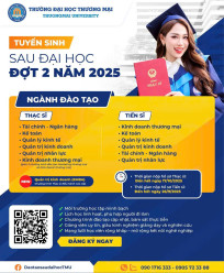 TRƯỜNG ĐẠI HỌC THƯƠNG MẠI TUYỂN SINH ĐÀO TẠO TRÌNH ĐỘ THẠC SĨ ĐỢT 1 NĂM 2026